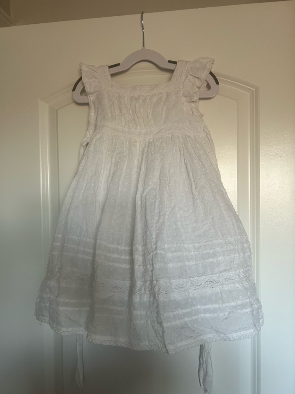 marmellata White Eyelet Lace Ruffle Dress for Girls
